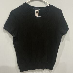 Vintage Gap Womens Short Sleeve Crew Neck Sweater Size L Black Y2K 90s Preppy